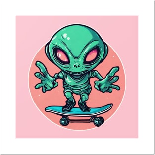 alien skaters Posters and Art